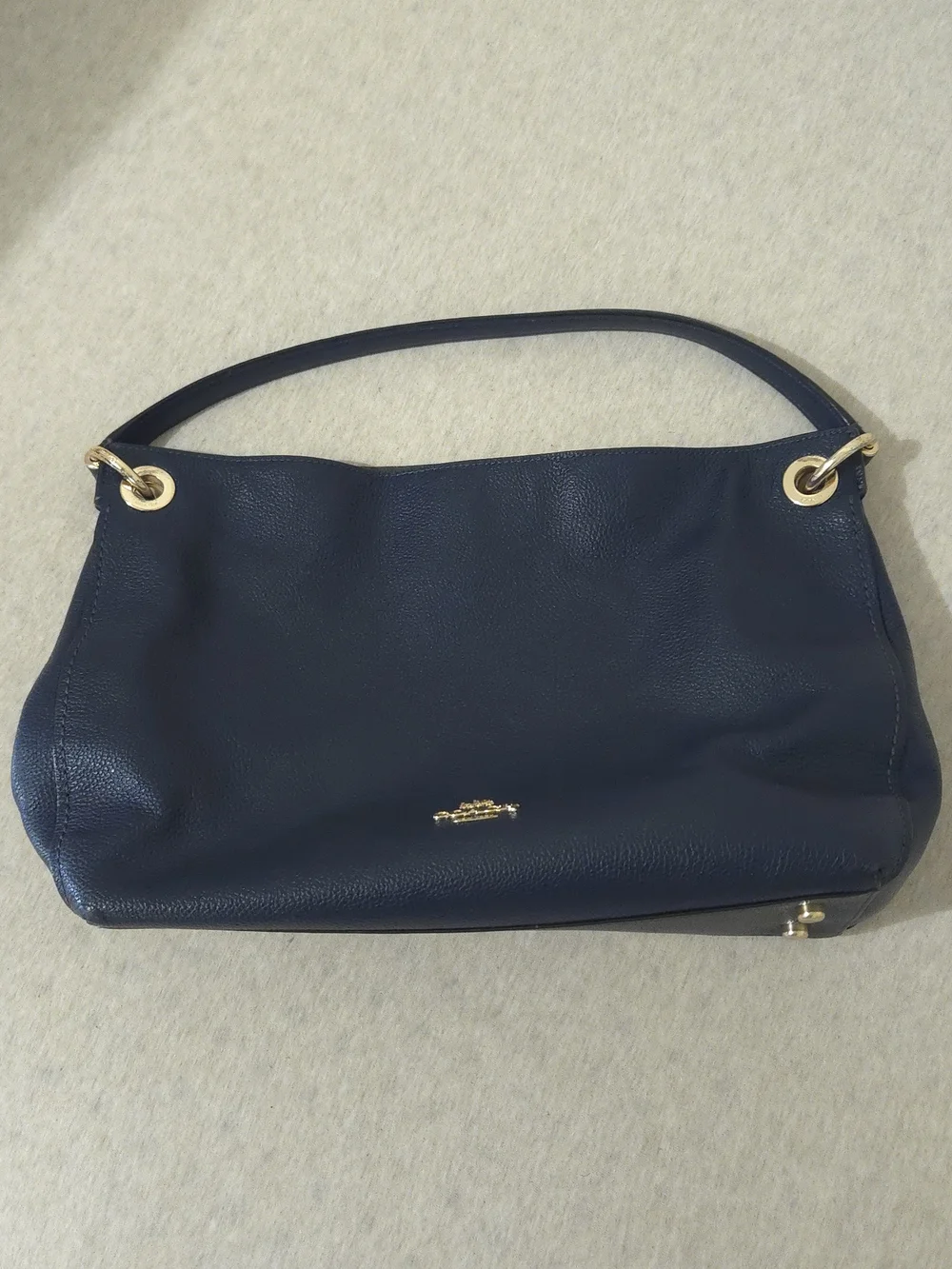 Coach Navy Leather Shoulder Bag